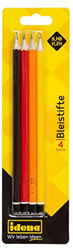 Idena 20004 - Bleistift, 4 Stück, Härte H/HB/B/2H