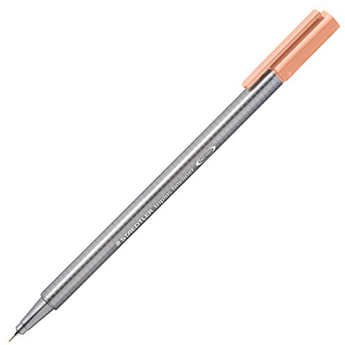 STAEDTLER 334-222 Triplus Fineliner (Dreikant, Superfeine, Metallgefasste Spitze, Linienbreite ca. 0,3 mm, 10 Stück) lachs