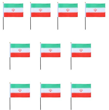 Sonia Originelli 10er Set Tischfahnen Handflaggen Mini Fähnchen Fussball Fan Anfeuern Farbe Iran