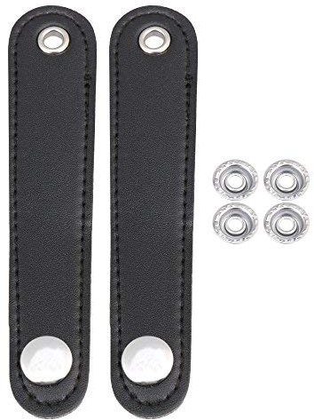 lovermusic 2 14 x 2,5 cm PU-Leder Schwarz Akkordeon Gurte für Bass Akkordeon