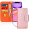 FYY Compatible with iPhone 11 Case, [Kickstand Feature] Luxury PU Leather Wallet Case Flip Folio Cover with [Card Slots] and [Note Pockets] Case for iPhone 11 6.1 Rose Gold