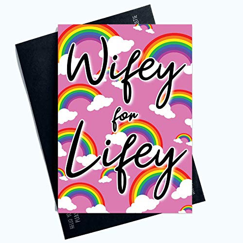 Ehefrau Karten Wifey für Lifey Geburtstags Karten Weihnachten Lesbisch Gay Hochzeit PC1024