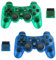 Achort Wireless Controller for PS2 Playstation 2.4G Gamepad Joystick Remote with Dual Shock Vibration Sensitive Control Wirelless Receivers (ClearBlue and ClearGreen)