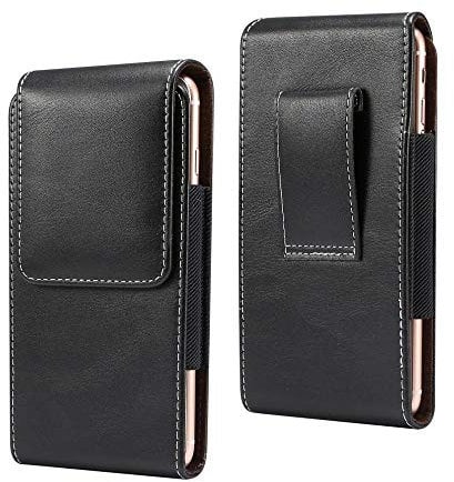 DFV mobile - Vertical Leather Holster with Belt Loop for Fly IQ4504 EVO Energy 5 - Black