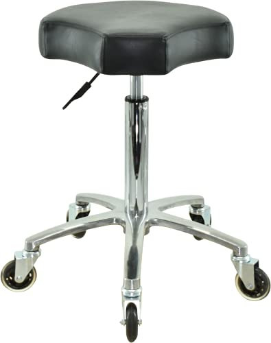VAKON SALON - Ergonomischer Rundsitz höhenverstellbar von 55 bis 75 cm Rollhocker - Drehhocker Arbeitshocker Praxishocker