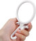 DINGC Miroir Grossissant x5 Double Face Miroir Pliable avec Poignée, Miroir à Main Miroir Maquillage Miroir Grossissant de Poche, Miroir Pliant Utilisé pour Divers Détails de Maquillage (Blanc)