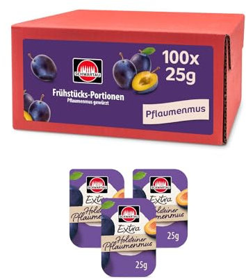 Schwartau Extra Pflaumenmus Portionen, Konfitüre Portionsschalen, Großpackung, 100x25g