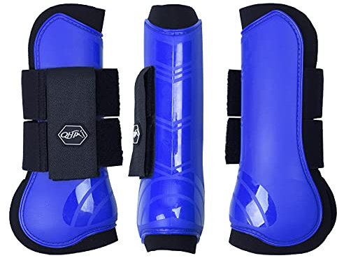 QHP Hartschalen-Gamaschen vorne innen Neopren Klettverschluss (Shetty, Kobaltblau)