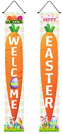 ACAREY Ostern Deko-Banner Ostern Sternzeichen Ostern für die Innendekoration im Innenbereich des Frühlingshauses 2 Stück 30 x 180 cm (A)