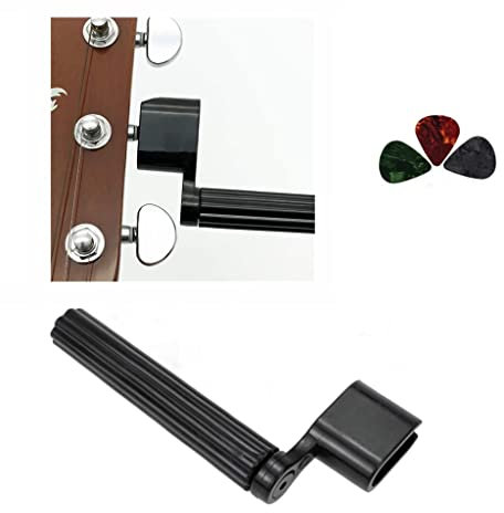 LATRAT Premium Saitenkurbel, Saitenspindel für schnelles Saiten wechseln, mit 3 Plektren Für Akustik-Gitarre, Western-Gitarre, E-Gitarre