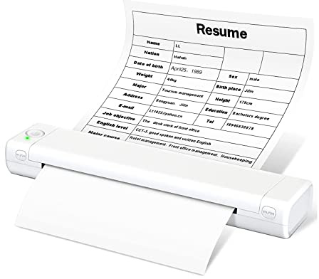 MITLOW Imprimante Thermique Portable, Imprimante Mobile Bluetooth sans Fil A4, Petite Imprimante, Technologie sans Encre, Prend en Charge Le Papier d'impression A4 De 216 Mm De Largeur