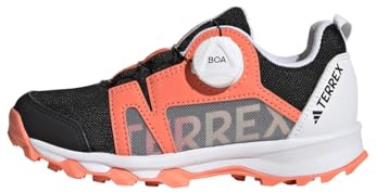adidas Unisex Kinder Terrex Agravic BOA Trail Running Shoes, Core Black / Crystal White / Orange, 30 1/2 EU