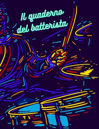 Quaderno per batteristi pentagrammato in formato A4 (21 x 29,7 cm) con carta di alta qualità | 10 pentagrammi per pagina | 114 pagine totali | Indice ... con copertina standard in finitura lucida