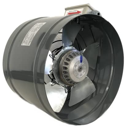 STAHL Axial Rohrlüfter Abluft/Zuluft Rohrventilator Lüfter. Wählbare Größen: 200, 250, 315, 355, 400mm. Gehäuse aus verzinktem Stahl. Kanallüfter für den Dauerbetrieb. (YBA-315mm; 2450m³/h)