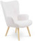 IDMarket - Fauteuil scandinave Ivar en Tissu Bouclette Blanc