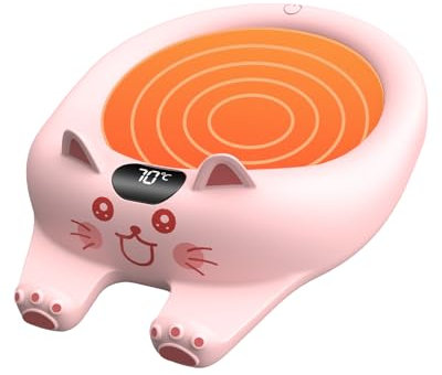 Chauffe-tasse à café pour bureau, arrêt automatique, chauffe-tasse à café avec 3 réglages de température, plaque chauffante électrique pour café, thé, eau, lait et cacao (rose)