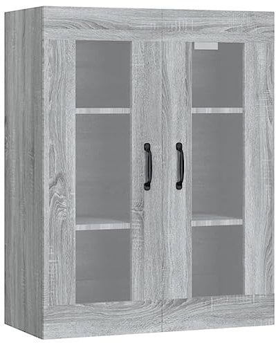 vidaXL Hängeschrank, Wandschrank für Schlafzimmer Wohnzimmer, Schwebeschrank mit viel Stauraum, Bücherschrank Büroschrank Schrank, Grau Sonoma