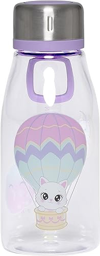 Beckmann, Trinkflasche 400ml Yellow Heart, für Kinder, mit simplem Schraubverschluss, 1. Klasse, Grundschule, Purple