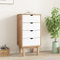 BihaIr Kommode, Sideboard Schrank, Anrichte Highboard für Wohnzimmer Schlafzimmer Flur Esszimmer Braun&Weiß 46x39.5x90 cm Massivholz