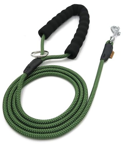 Aiminto Dog Leash, Braided Rope Traction – Walking Training Lead for Small Dogs ((1/3) - 6FT, Dark Green)
