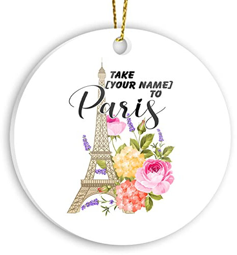 Weihnachtsanhänger Christbaumschmuck Anhänger Keramik Weihnachtsbaumschmuck Weihnachtsdeko Anhänger Passen Sie Den Namen „Take Me to Paris“-Ornament An