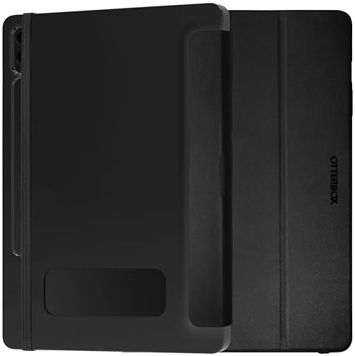 OtterBox React Folio Hülle für Samsung Galaxy Tab S9 FE+, Schwarz | stoßfeste, sturzsichere, ultradünne Schutzhülle, nach Militärstandard getestet, Keine Einzelhandelsverpackung