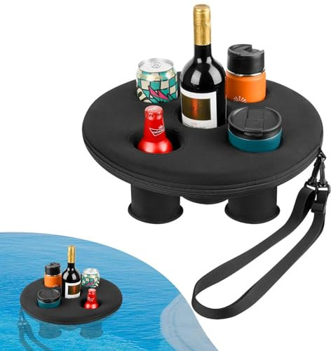 Porte-gobelet pour Plateau Flottant De Piscine | Plateau À Boissons Flottant À 5 Trous | Plateau Porte-Boissons Gonflable pour Piscine | Porte-Bouteille Flottant pour Fêtes De Piscine