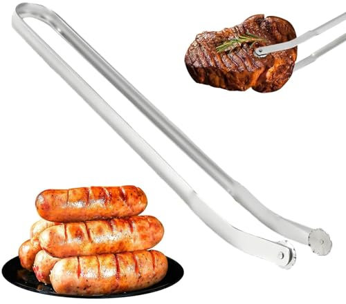 Pince Barbecue Longue 38cm, Pince Retourne Saucisse, Pince Cuisine Inox, Pince à Grillade, Pince a Barbecue, Pince Barbecue Grill Up, Accessoires de Gril