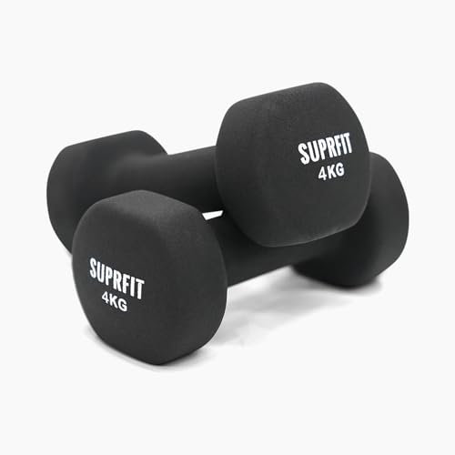 Suprfit Vinyl Gymnastikhanteln (Paar) - 2 x 5 Kg. Ideal für Krafttraining, Jogging, Yoga und Pilates.