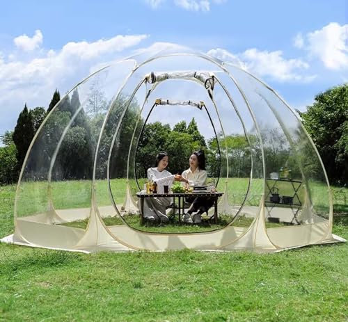 3,m / 3,6 M Transparentes Bubble Zelt, Bubble House Camp Star Zelt, 2–5 Personen, Kuppelzelt für Wasserdicht Partyzelt, Familienzelt, Garten, Terrasse, ÜBerdachung, Unterschlupf(300x300x220cm)