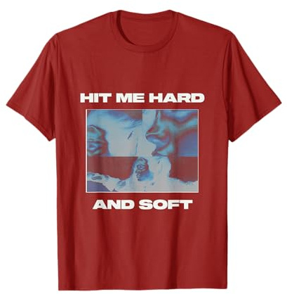 Officiel Billie Eilish Hit ME Hard and Soft Inverted Red T-Shirt