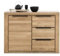 möbelando Kommode >Greta< in Eiche Dekor, Eiche teilmassiv - 108x80x40cm (BxHxT)