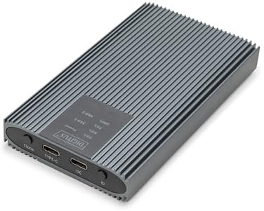 DIGITUS Station de clonage M.2 - USB 3.2 Gen2x2 Type-C - 20 Gbit/s - Supporte Les SSD NVMe jusqu'à 8 TB - pour SSD 2230/2242/2260/2280 - sans Outil - Boîtier Aluminium - Gris