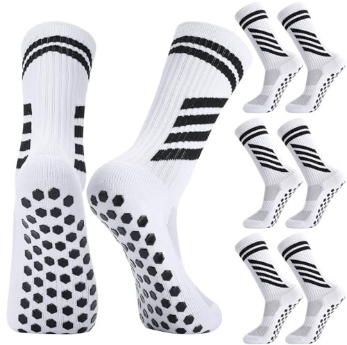 taonganui 3 Paare Fußballsocken Kinder Fussball Socken Anti Rutsch Trainingssocken Fussball Socken Rutschfeste Sportsocken für Fussball Basketball Rugby Tennis Laufen, 31-34