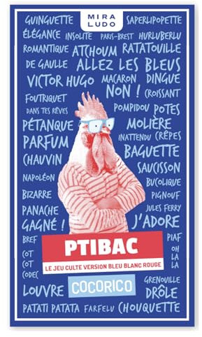 MIRALUDO Ptibac Cocorico – Jeu de société - Le Vrai Petit bac en Version Bleu Blanc Rouge - France