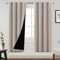 BellaHills 100% Verdunklungsvorhänge Schlafzimmer Gardinen mit Öse H225xB140 cm Vorhang Blickdicht Thermo Gardinen Kälte und Wärme Curtains Natur