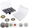 2 pièces Boîte de Rangement de Pièce de Monnaie,200 pièces Capsules de Pièces,Cas de Pièce de Monnaie en Plastique,Capsules de Monnaie Transparent,Transparent Rond Capsules pour Pièces