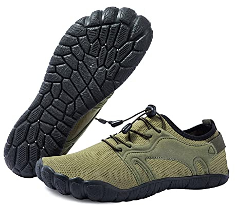 WOTTE Herren Wasserschuhe Schnelltrocknende Barfußschuhe Leichte Atmungsaktive Aquaschuhe für Strandbootfahren Angeln Yoga Tauchen Schnorcheln Surfen Größe 40-50