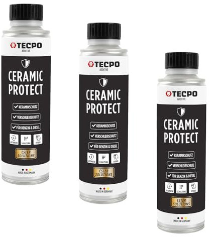 TECPO 3x Keramik Protect Ester, 300 ml Verschleißschutz Additiv für Diesel- und Benzinmotoren Ceramic Motor Öl Zusatz Öldditiv Keramik Verschleißschutz (3er-Pack)