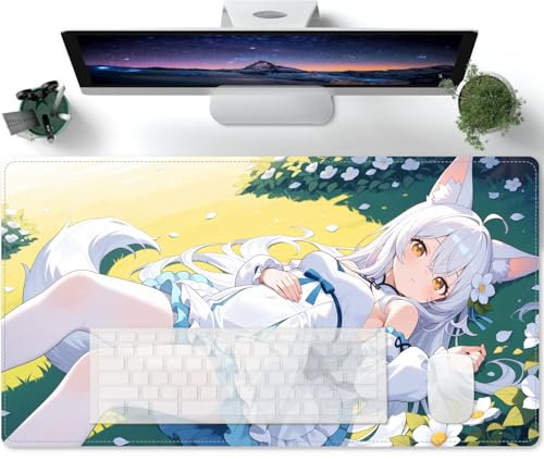 PORNHUX Mauspad - Erweitertes Gaming-Mauspad Sexy Anime Girl Hentai Mit Genähten Kanten Und Rutschfester Gummiunterlage für Arbeit, Gaming, Büro & Zuhause 600x300mm