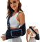 XFSRG Echarpe De Bras Attelle Coude Armschlinge Schulter Gaine Pour Bras Avec Sac De Rangement Attelle Epaule Droite Femme Et Homme Réglable Coudiere Tendinite(Bleu-Noir, M)