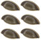 Decoranddecor Arro Half Moon Shaker Cup Handles – Zinc Alloy Drawer Pulls with 64mm Hole Spacing in Antique Brass for Kitchen Cabinets & Furniture - 6 Pack