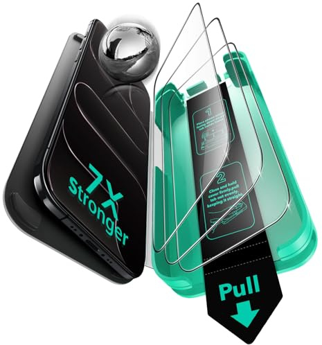 ESR 3 Pack 9H+ Glass for iPhone Air Screen Protector, [Military-Grade Shatterproof & Highly Durable] Armorite Ultra-Tough Tempered Glass for iPhone 17 Air with Ultra Fit Tray