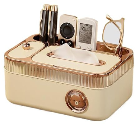 Taschentuchbox Halter - Taschentuchbox-Abdeckung Mit Organizer-Fach,Servietten Fernbedienungsbox Für Wohnzimmer Küchenzeile Theke Haushalt Gastronomie