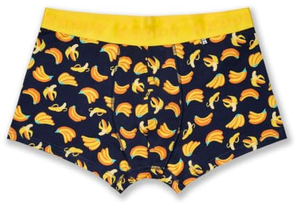 Happy Socks 1-Pack Banana Baumwolle Trunks Herren Marine Gelb M