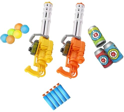 MSQUARE Ball & Soft Dart Blaster G-un Set, Dual Color, Manual Pump Action, Indoor & Outdoor Play, Shooting Game for Boys and Girls, for Birthdays, Parties, Random Colour