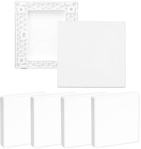 Cubierta ciega para enchufe 6 piezas – Placa de pared empotrada ciega 8,6 × 8,6 cm de plástico resistente, Sin tornillos, cubierta de enchufe blanca para enchufes o interruptores de luz no utilizados