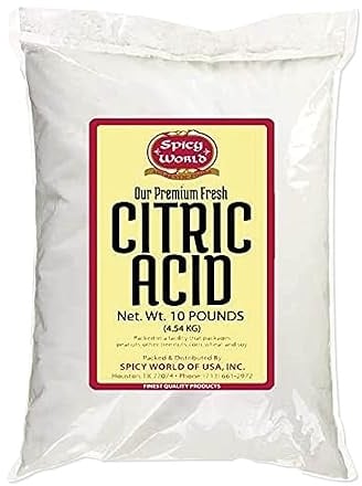 Pure Citric Acid, 10 Pound - Food Grade & Non-GMO- Natural Food Preservative, Beauty Ingredient- by Spicy World
