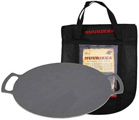 MUURIKKA Grillpfanne 48cm inkl. Schutztasche, Outdoor Pfanne, Feuerpfanne aus robuster Walzstahl für Lagerfeuer & Grill…