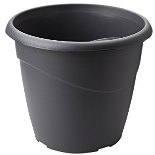 EDA - Pot de Fleurs Rond Marina 23 L - Ø 40 x H33,7 cm - Usage Intérieur et Extérieur - Gris Anthracite
